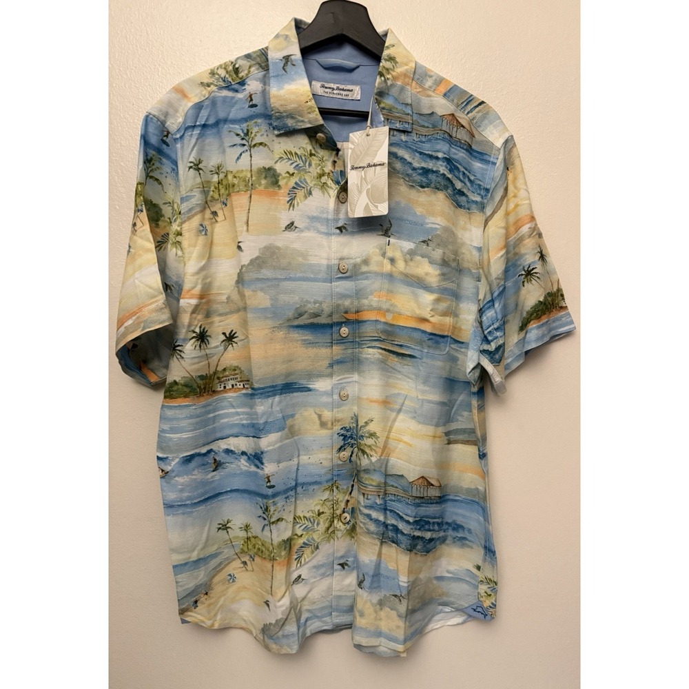 NWT Tommy Bahamas Veracruz Cay Isle Vista Short Sleeve Button Down Shirt Size M - Picture 3 of 7